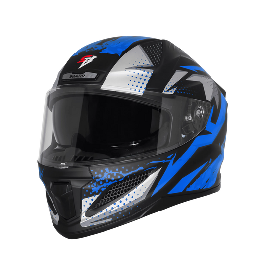 Steelbird  SBH-25 SHARP ALBUS MATT BLACK WITH BLUE