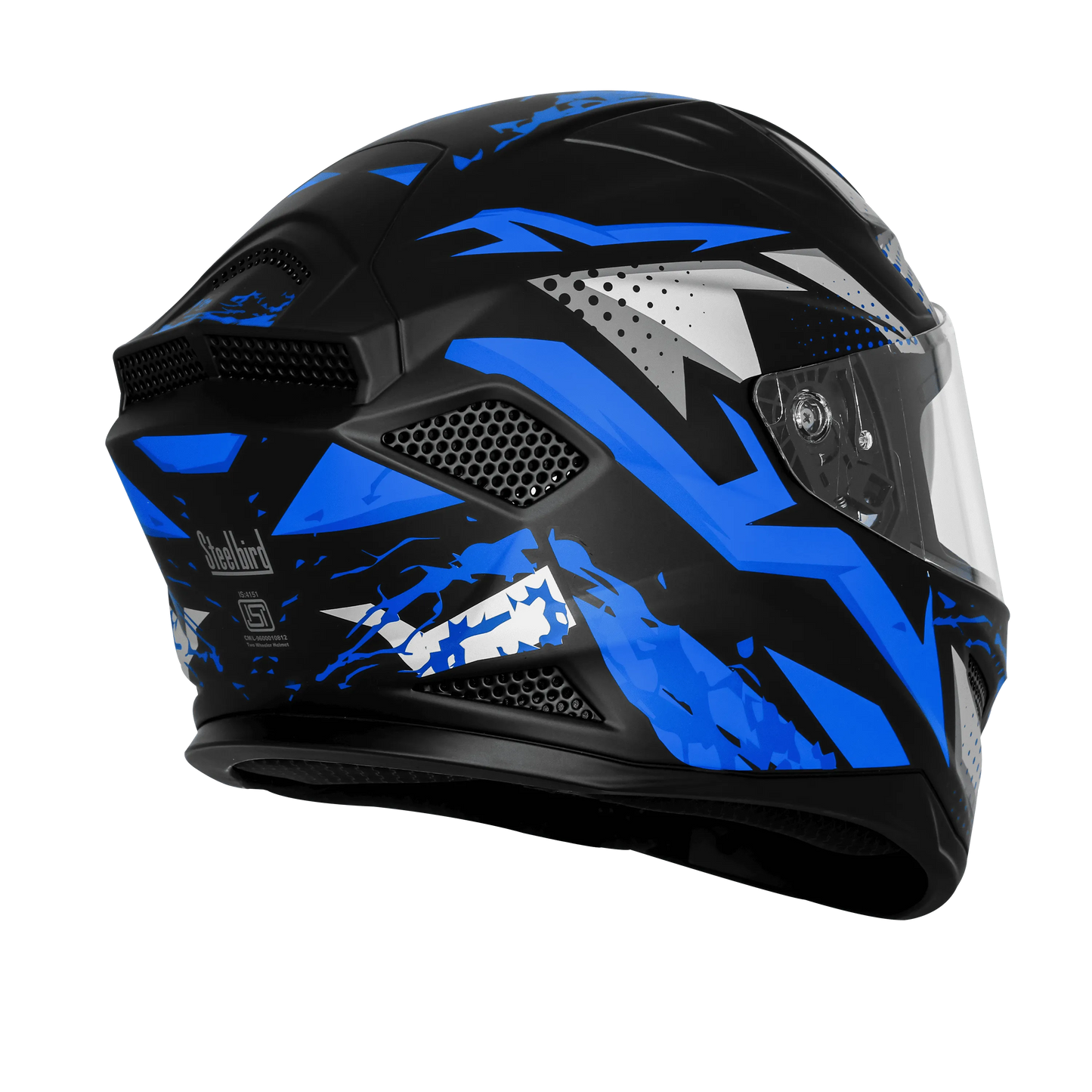 Steelbird  SBH-25 SHARP ALBUS MATT BLACK WITH BLUE