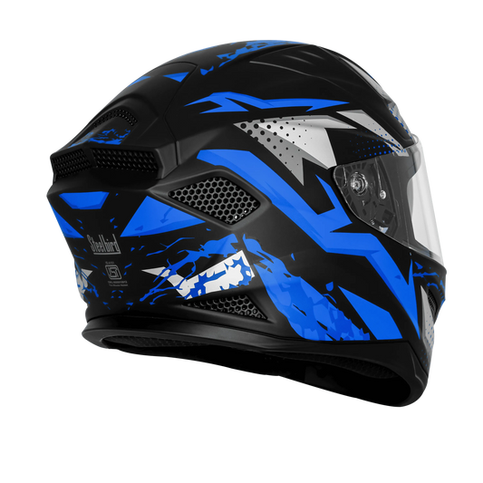 Steelbird  SBH-25 SHARP ALBUS MATT BLACK WITH BLUE