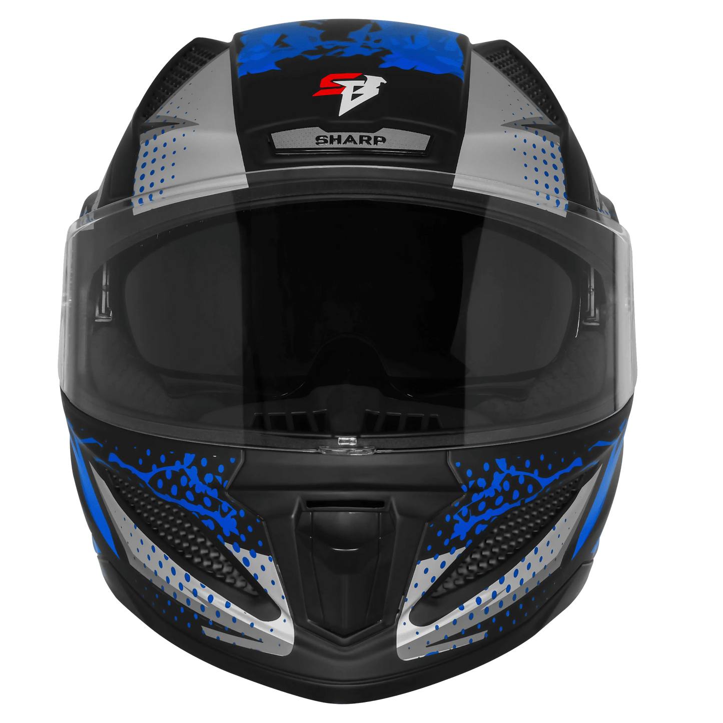 Steelbird  SBH-25 SHARP ALBUS MATT BLACK WITH BLUE