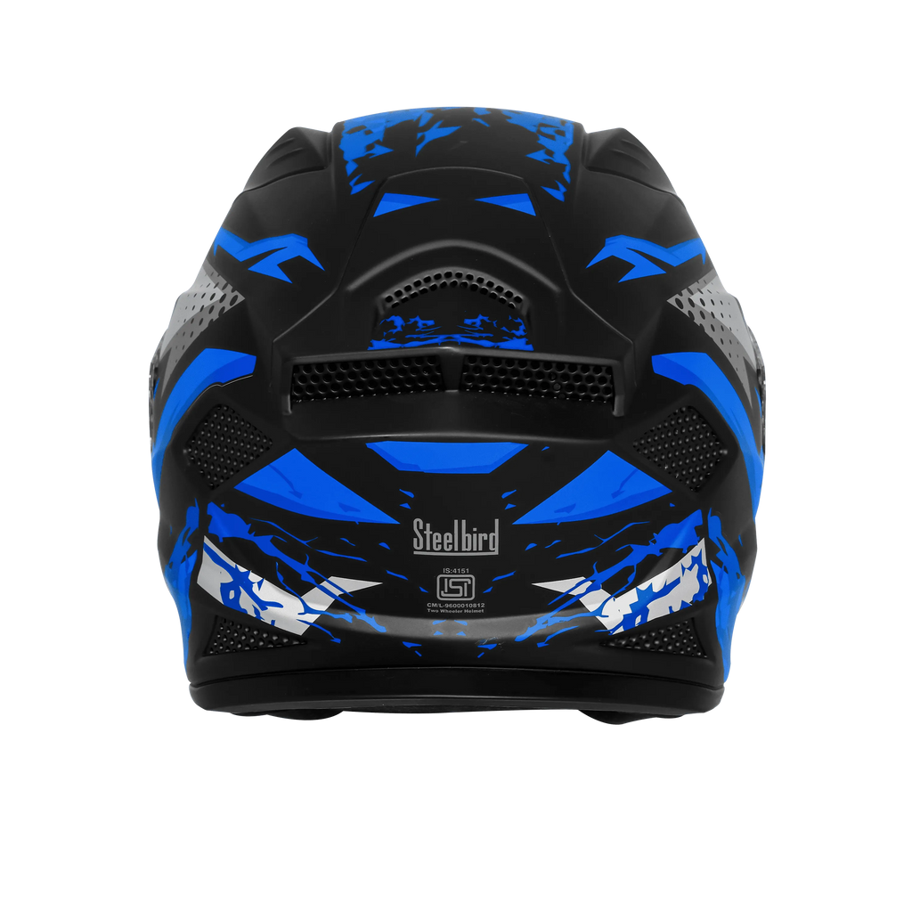Steelbird  SBH-25 SHARP ALBUS MATT BLACK WITH BLUE