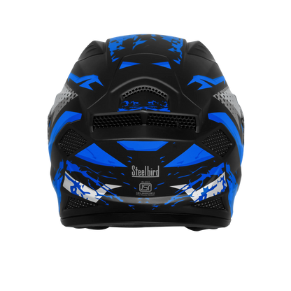 Steelbird  SBH-25 SHARP ALBUS MATT BLACK WITH BLUE