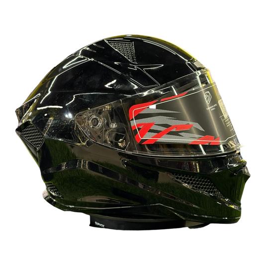 STEELBIRD SBH-25 SHARP GLOSSY BLACK DUAL VISOR FULLFACE  HELMET