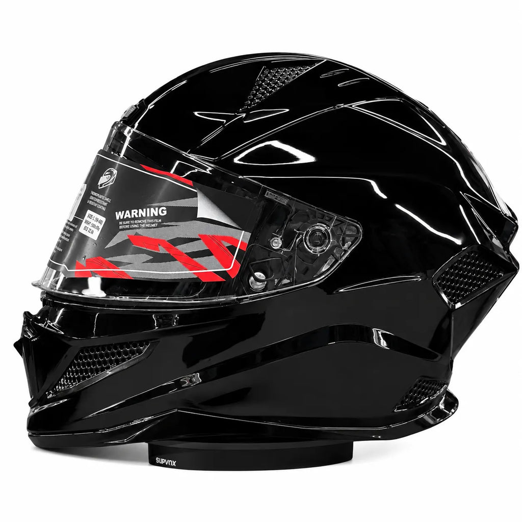STEELBIRD SBH-25 SHARP GLOSSY BLACK DUAL VISOR FULLFACE  HELMET