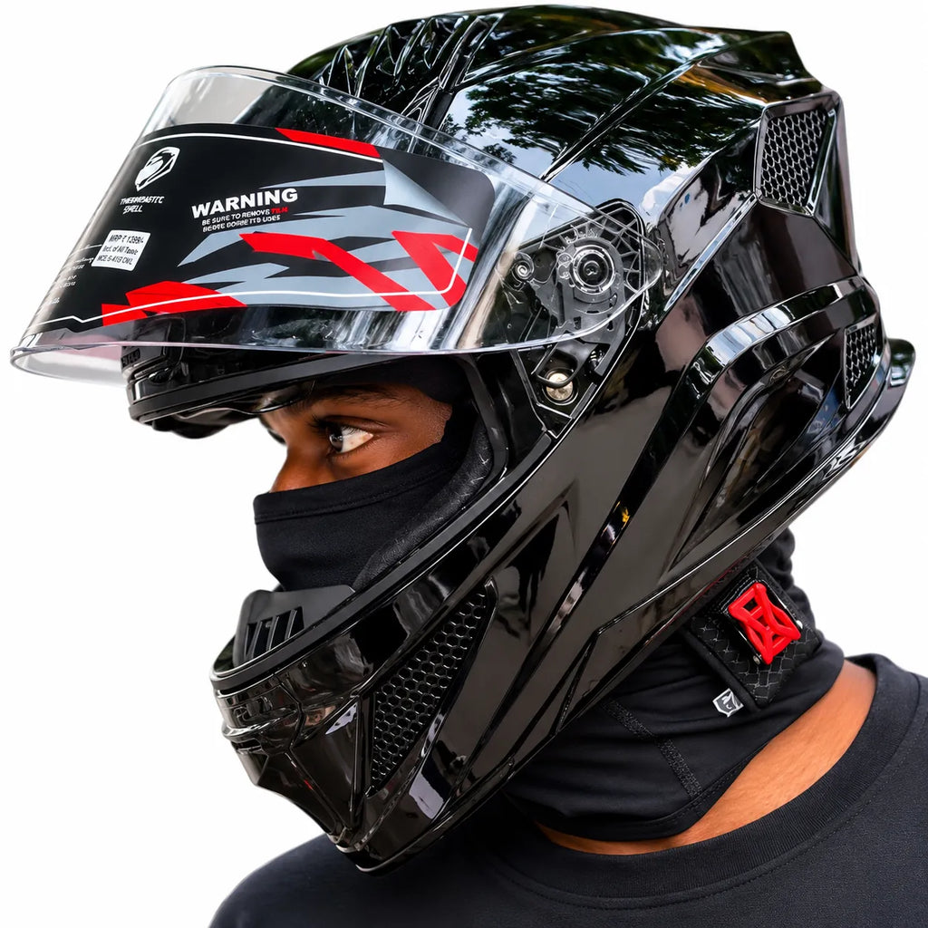 STEELBIRD SBH-25 SHARP GLOSSY BLACK DUAL VISOR FULLFACE  HELMET