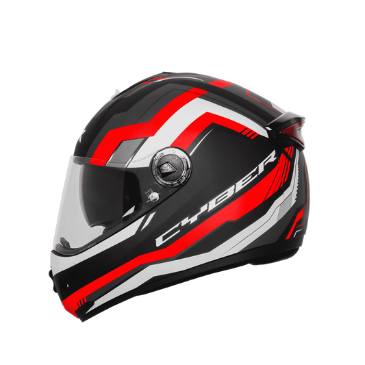 Steelbird Sbh-34 Rf Cyber Black Red Full Face Helmet