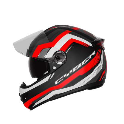 Steelbird Sbh-34 Rf Cyber Black Red Full Face Helmet