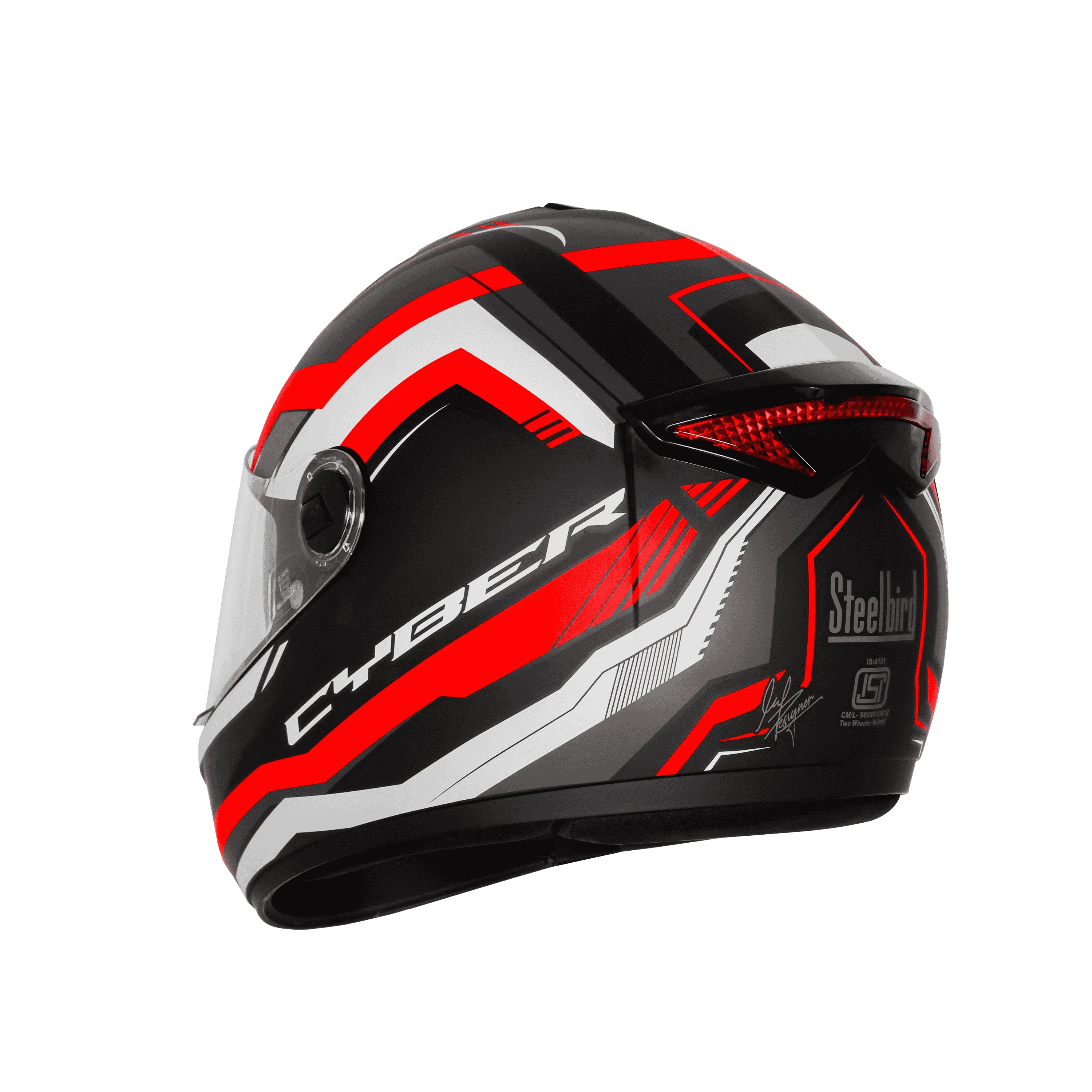Steelbird Sbh-34 Rf Cyber Black Red Full Face Helmet