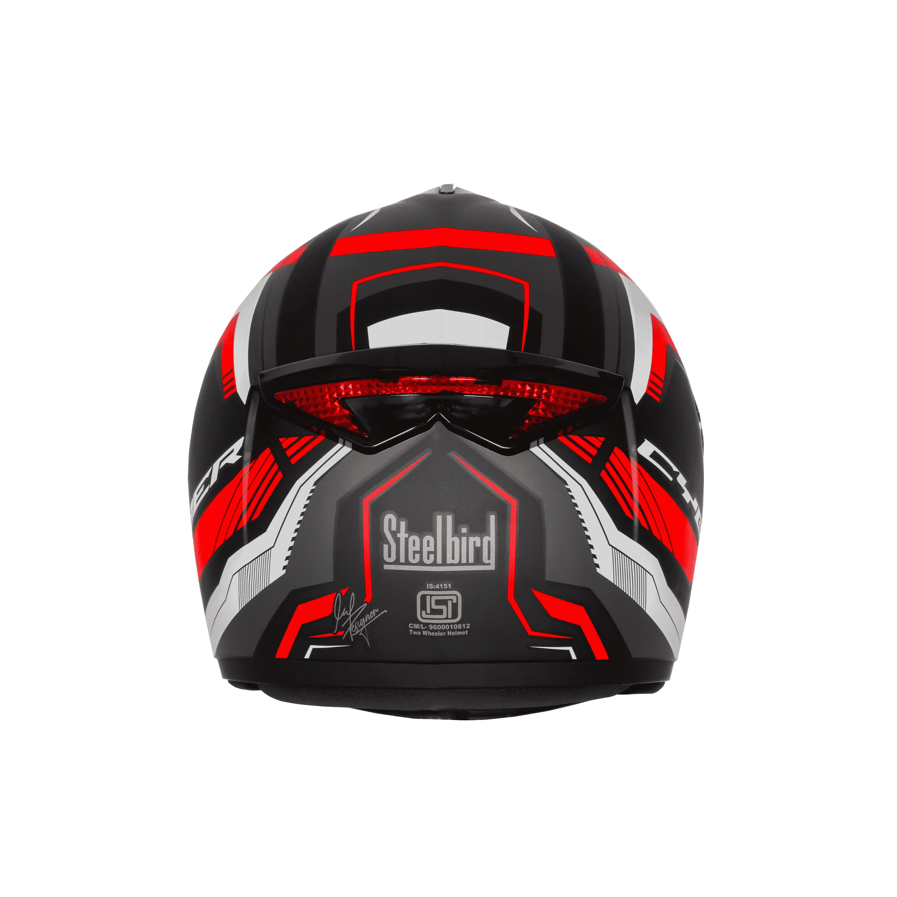 Steelbird Sbh-34 Rf Cyber Black Red Full Face Helmet