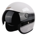 Steelbird  SBH-54 VINTAGE GLOSSY WHITE WITH BLACK