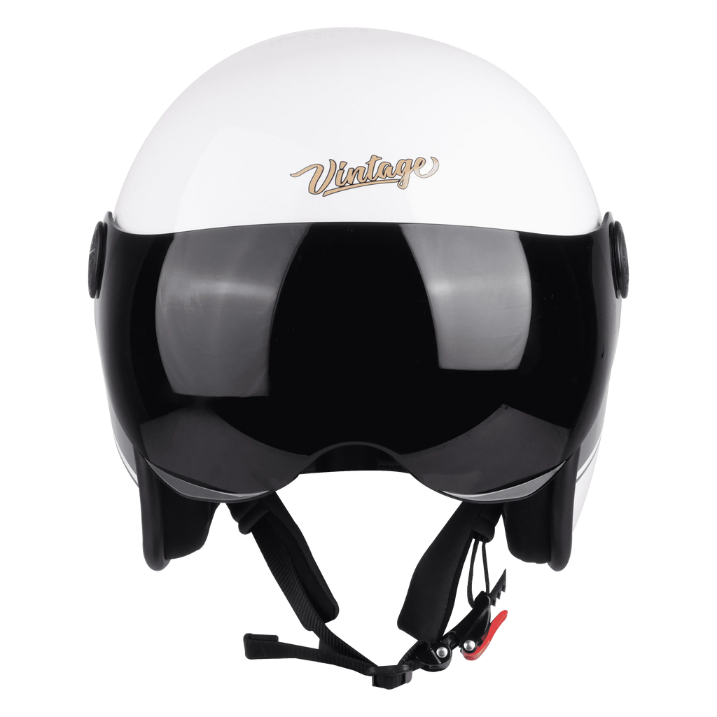 Steelbird  SBH-54 VINTAGE GLOSSY WHITE WITH BLACK