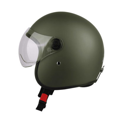 Steelbird Sbh-54 Vintage Matt B.Green Half face Helmet