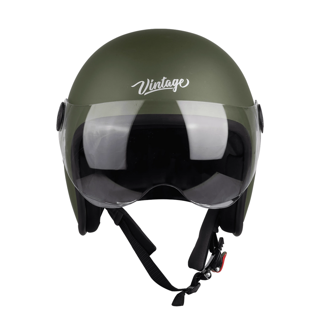 Steelbird Sbh-54 Vintage Matt B.Green Half face Helmet