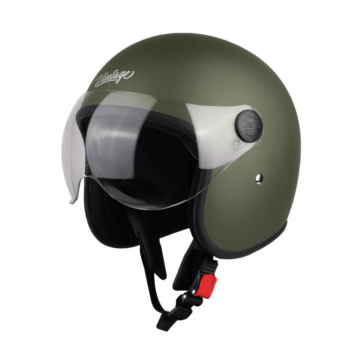 Steelbird Sbh-54 Vintage Matt B.Green Half face Helmet