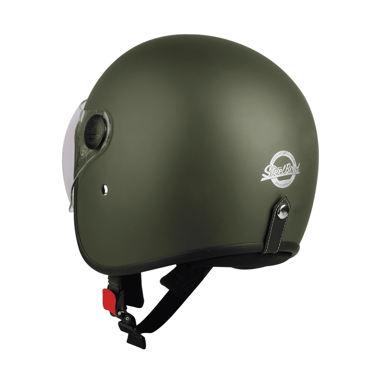 Steelbird Sbh-54 Vintage Matt B.Green Half face Helmet