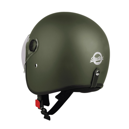 Steelbird Sbh-54 Vintage Matt B.Green Half face Helmet