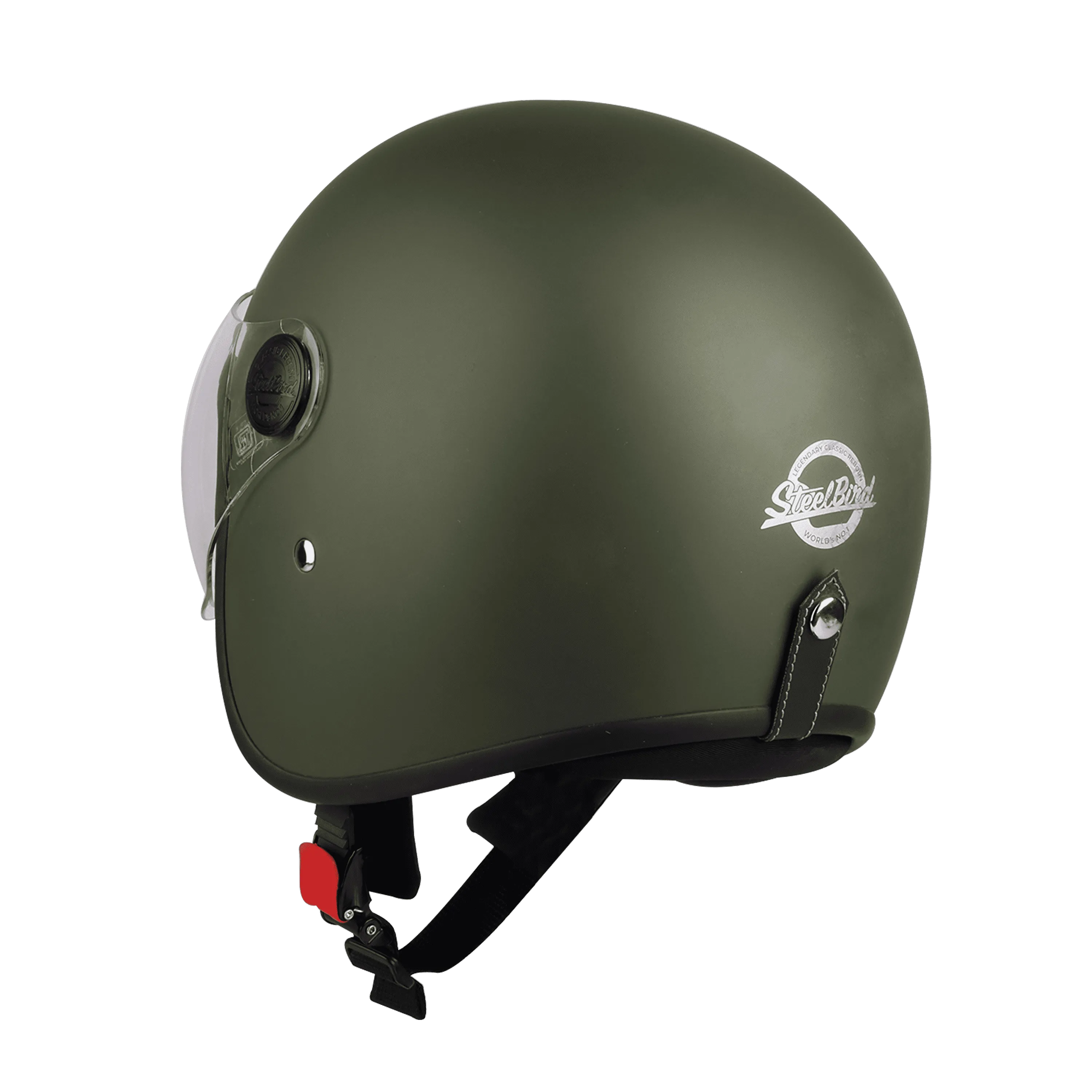 Steelbird Sbh-54 Vintage Matt B.Green Half face Helmet