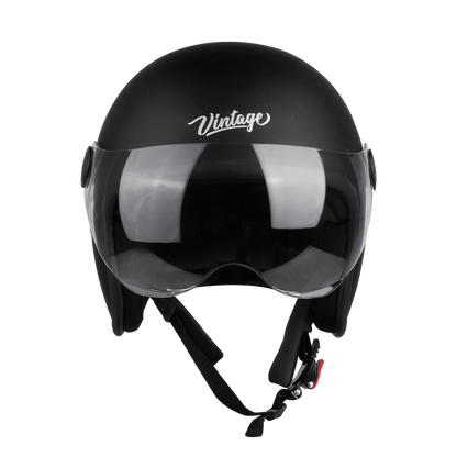 Steelbird Sbh-54 Vintage Matt Black Half face Helemt