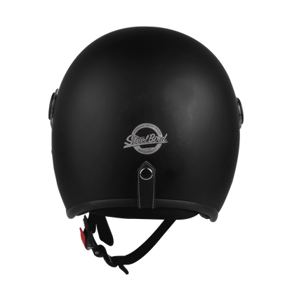 Steelbird Sbh-54 Vintage Matt Black Half face Helemt