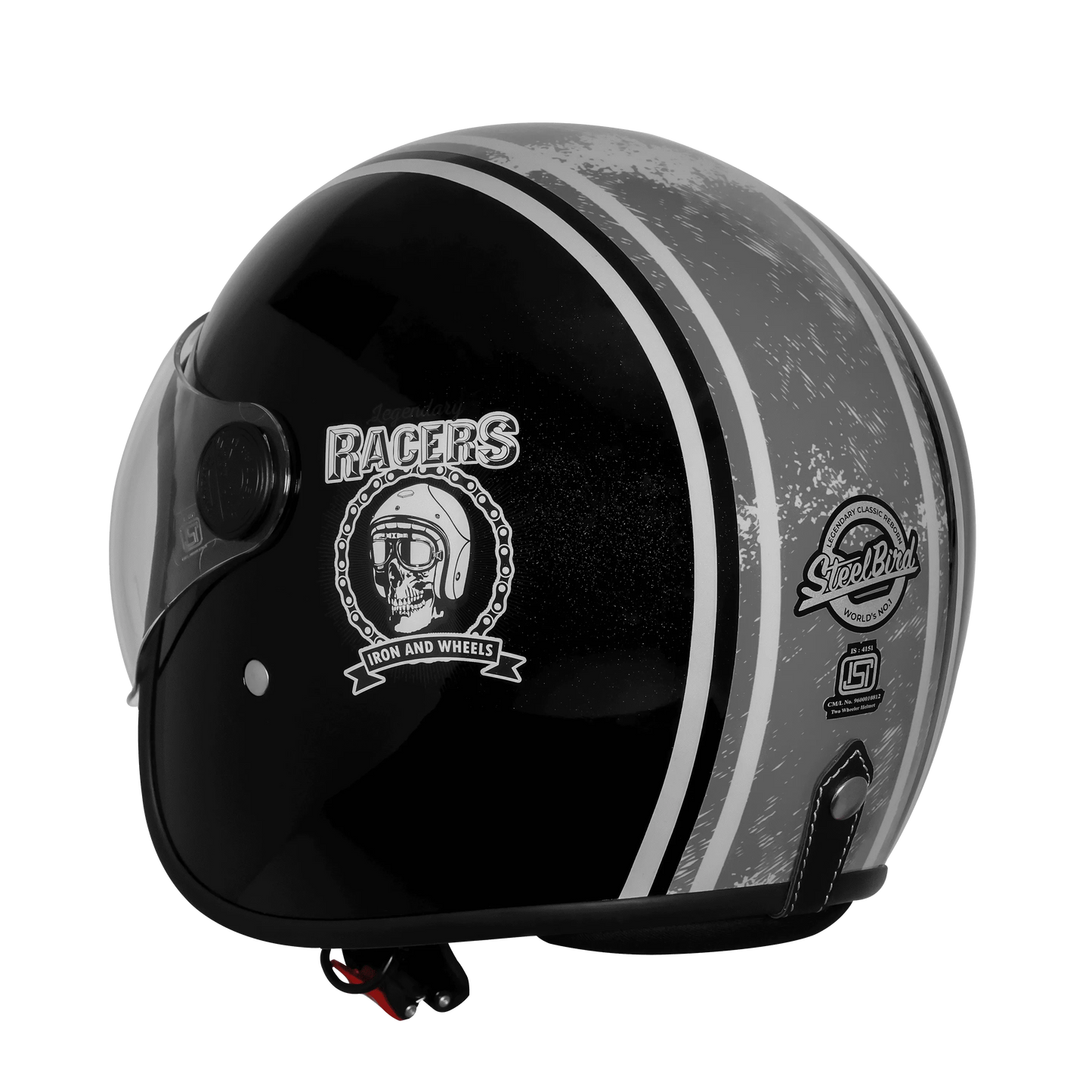Steelbird  SBH-54 VINTAGE RACERS BLACK WITH GREY