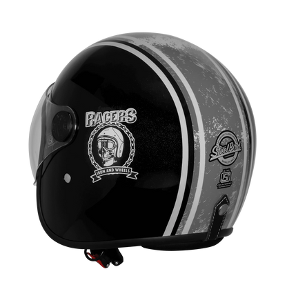 Steelbird  SBH-54 VINTAGE RACERS BLACK WITH GREY