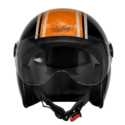 Steelbird  SBH-54 VINTAGE RACERS BLACK WITH ORANGE