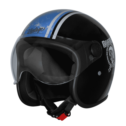 Steelbird  SBH-54 VINTAGE RACERS GLOSSY BLACK WITH DARK BLUE