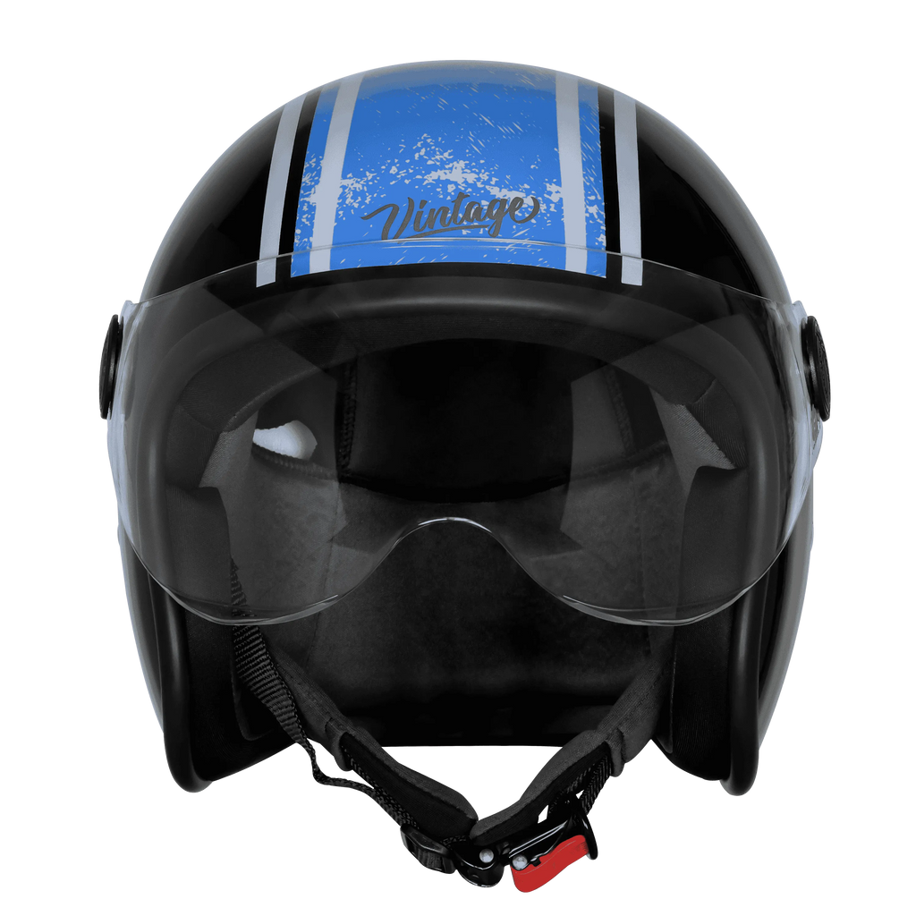 Steelbird  SBH-54 VINTAGE RACERS GLOSSY BLACK WITH DARK BLUE