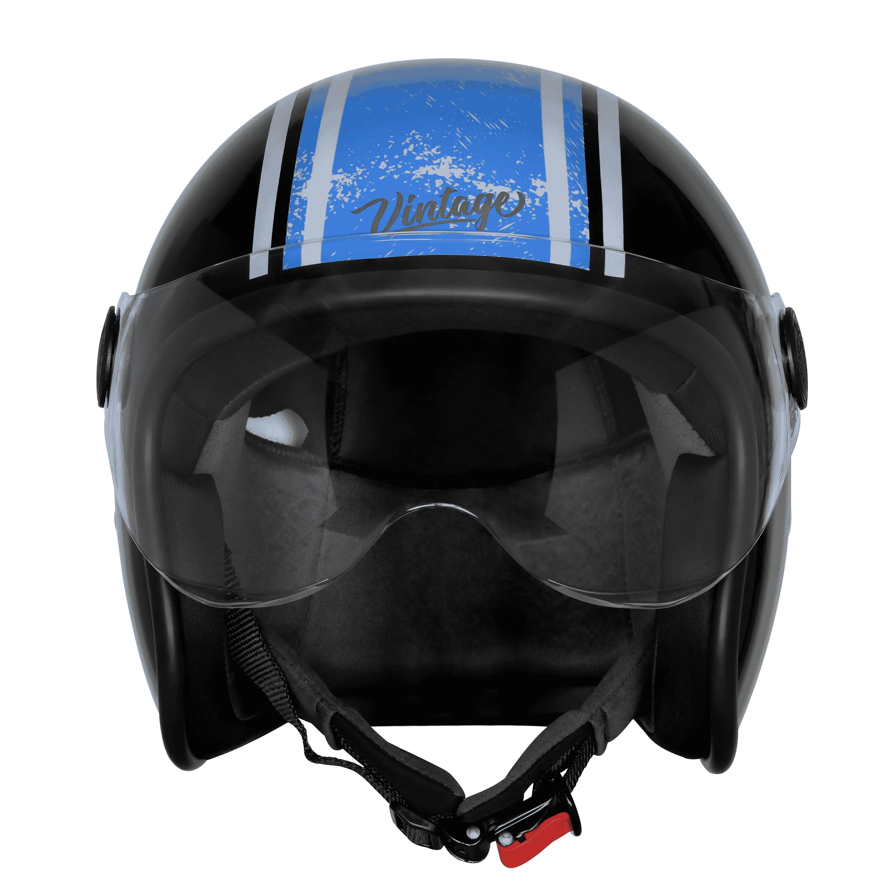 Steelbird  SBH-54 VINTAGE RACERS GLOSSY BLACK WITH DARK BLUE