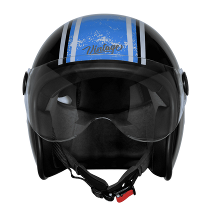 Steelbird  SBH-54 VINTAGE RACERS GLOSSY BLACK WITH DARK BLUE