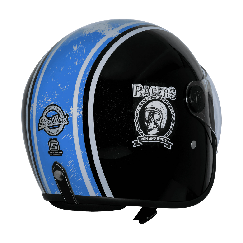 Steelbird  SBH-54 VINTAGE RACERS GLOSSY BLACK WITH DARK BLUE