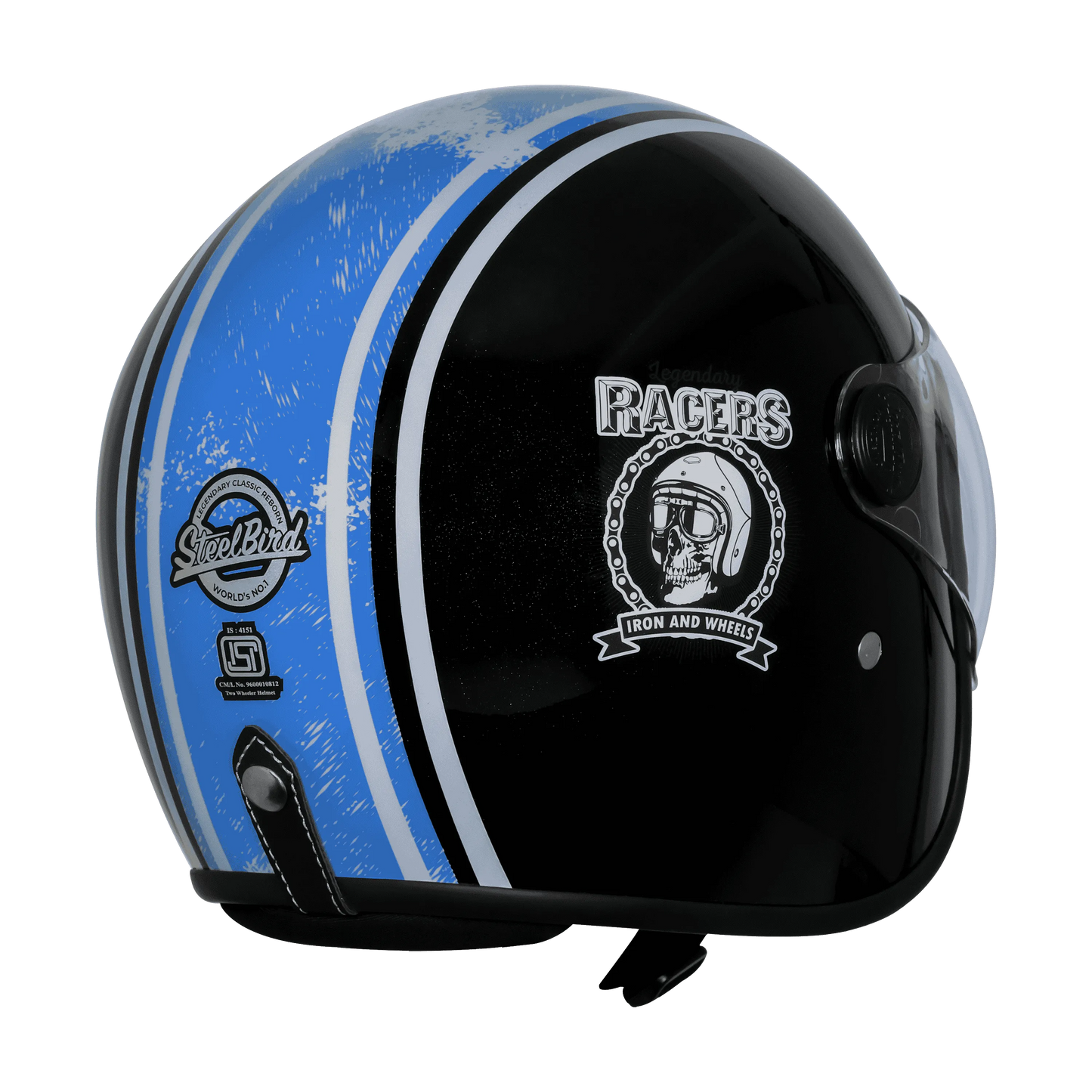 Steelbird  SBH-54 VINTAGE RACERS GLOSSY BLACK WITH DARK BLUE