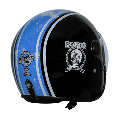 Steelbird  SBH-54 VINTAGE RACERS GLOSSY BLACK WITH DARK BLUE