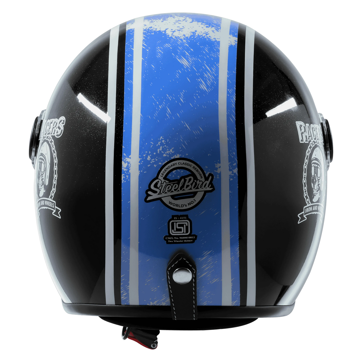 Steelbird  SBH-54 VINTAGE RACERS GLOSSY BLACK WITH DARK BLUE
