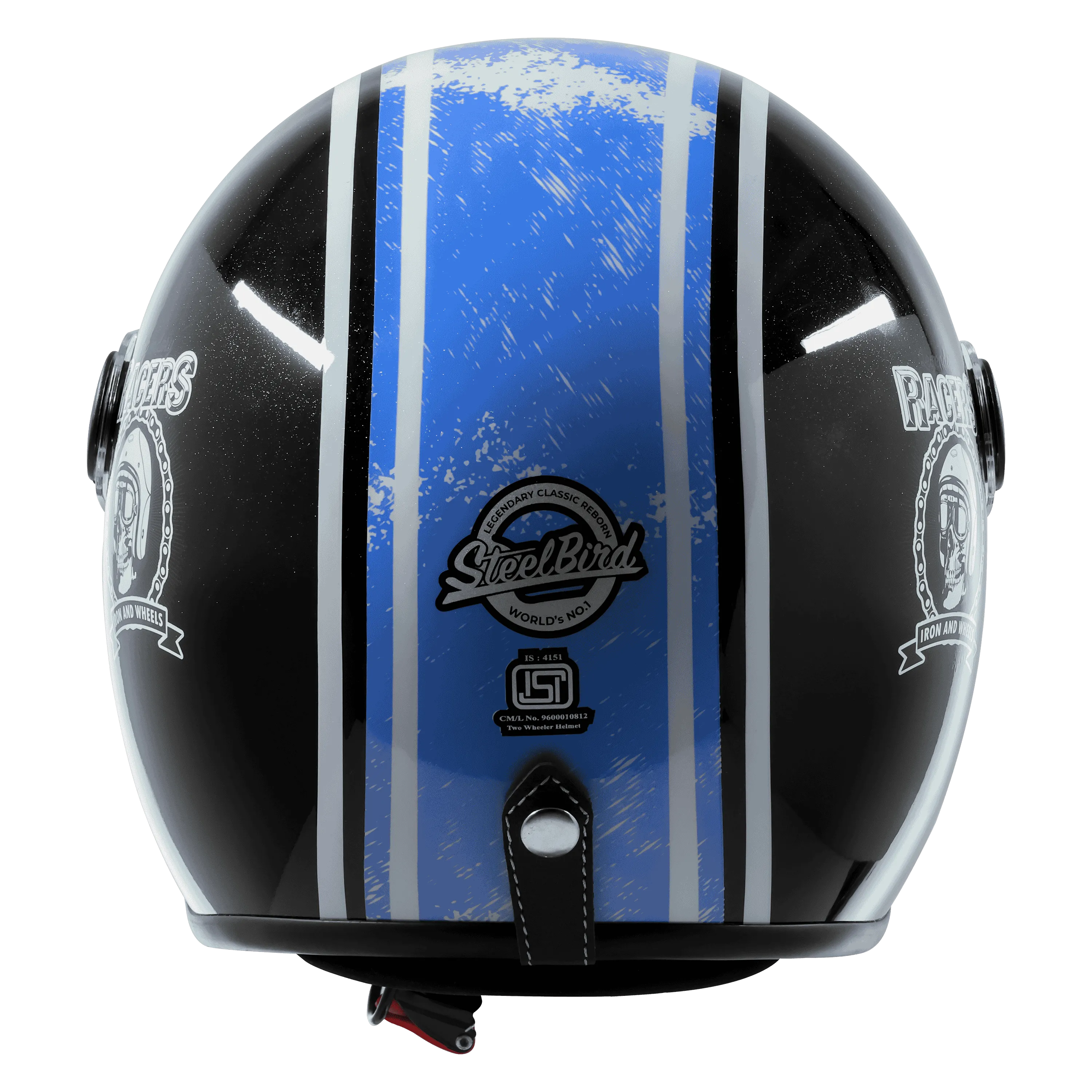 Steelbird  SBH-54 VINTAGE RACERS GLOSSY BLACK WITH DARK BLUE
