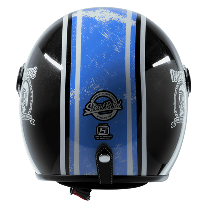 Steelbird  SBH-54 VINTAGE RACERS GLOSSY BLACK WITH DARK BLUE