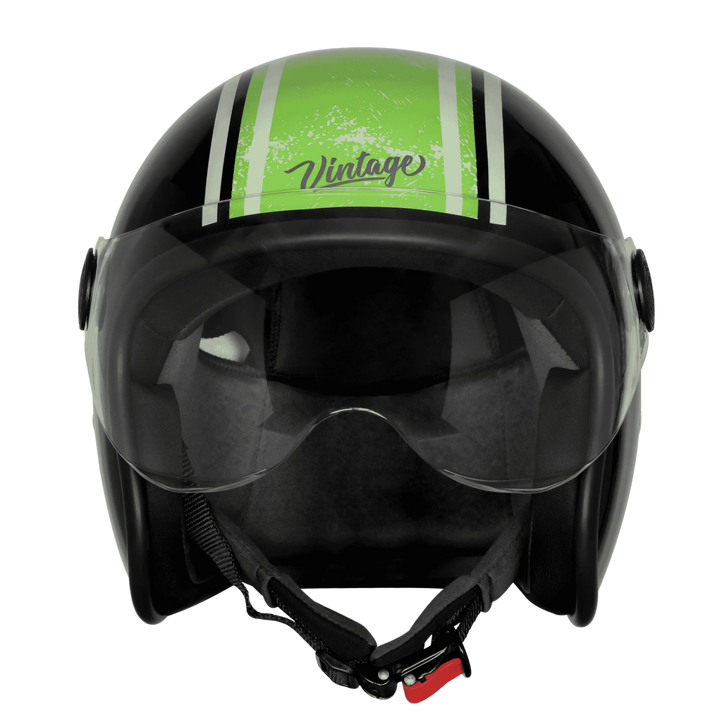 Steelbird  SBH-54 VINTAGE RACERS GLOSSY BLACK WITH DARK GREEN
