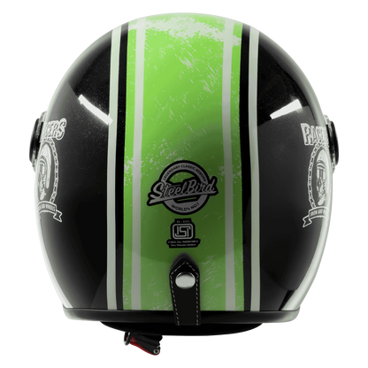 Steelbird  SBH-54 VINTAGE RACERS GLOSSY BLACK WITH DARK GREEN