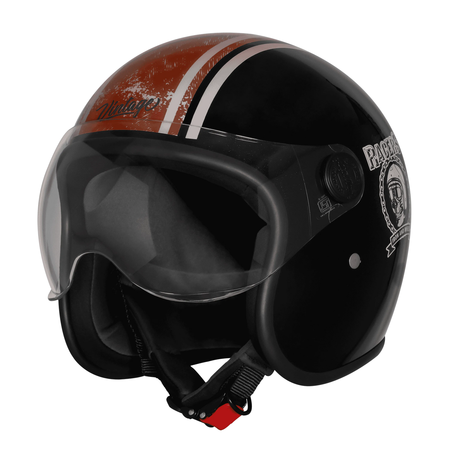 Steelbird  SBH-54 VINTAGE RACERS BLACK WITH DARK RED