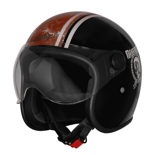 Steelbird Sbh-54 Vintage Racers Matt Black With Dark Red