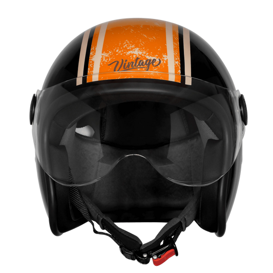 Steelbird  SBH-54 VINTAGE RACERS MATT BLACK WITH ORANGE