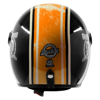 Steelbird  SBH-54 VINTAGE RACERS MATT BLACK WITH ORANGE