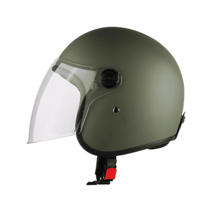 Steelbird Sbh-56 Vintage Matt Battle Green Half Face Helmet