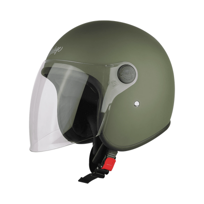 Steelbird Sbh-56 Vintage Matt Battle Green Half Face Helmet