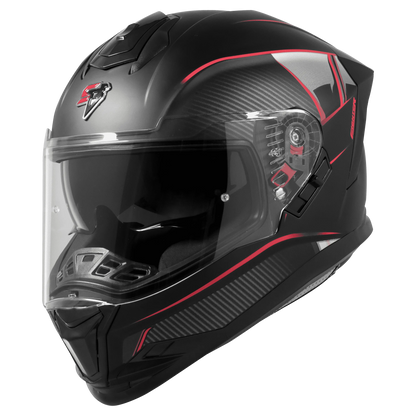 Steelbird Sbh-57 Fighter F1 Matt Black Red  Full Face Helmet