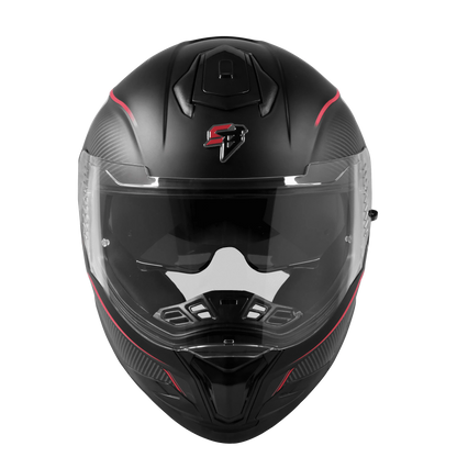 Steelbird Sbh-57 Fighter F1 Matt Black Red  Full Face Helmet