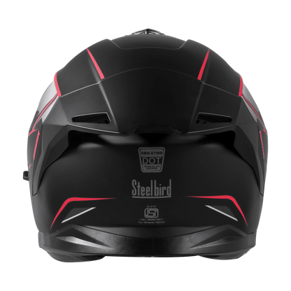 Steelbird Sbh-57 Fighter F1 Matt Black Red  Full Face Helmet