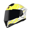 Steelbird Sbh-57 Fighter F4 White Fl Yellow Full face Helmet