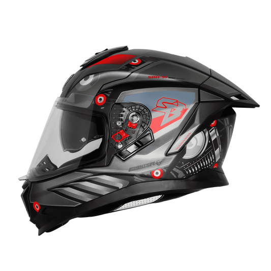 Steelbird Sbh-57 Fighter F8 Black Gray Full face Helmet
