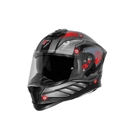 Steelbird Sbh-57 Fighter F8 Black Gray Full face Helmet